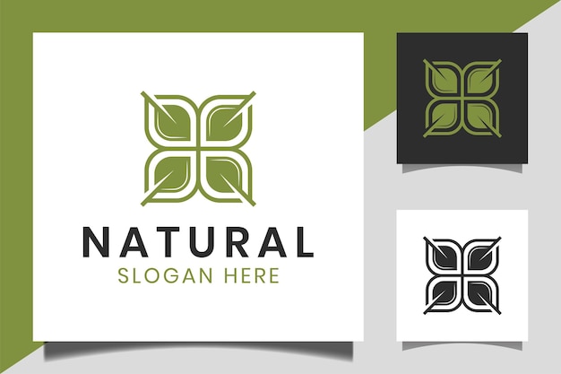 Organic natural flower leaf logo for nature beauty, salon, skin care, cosmetics, spa icon design