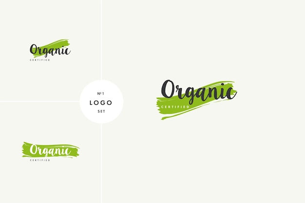 Organic natural product icons and elements collection for food market ecommerce organic products promotion healthy life and premium quality food and drink