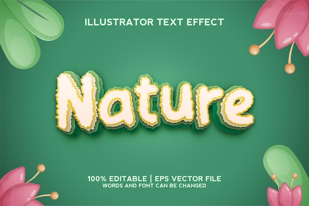 Organic natural text effect, editable green and nature text style