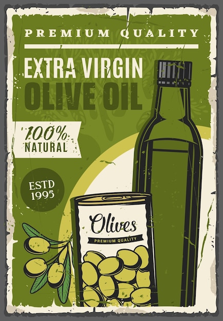 Organic olive oil extra virgin bottle and pickles