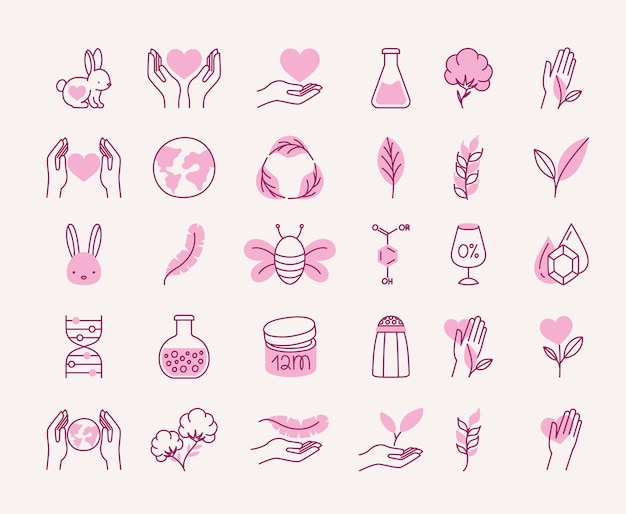 Organic pretty eco icons