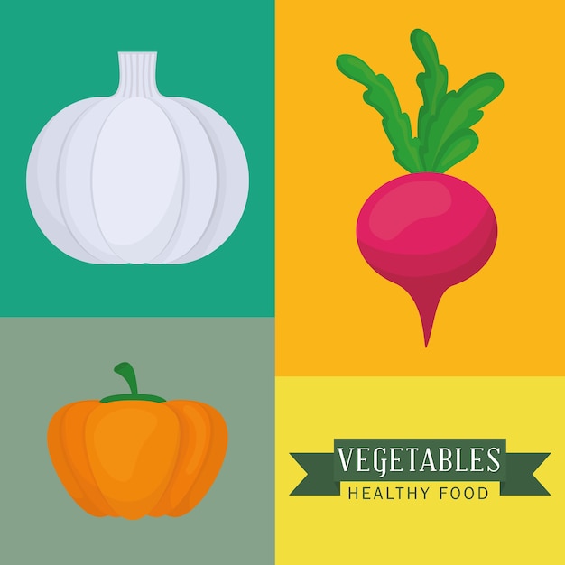 Organic product concept with vegetables icon design, vector illustration 10 eps graphic.