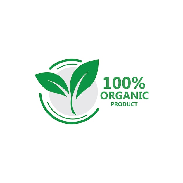 Organic Product Label Sign Vector