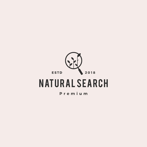 Organic seo sprout leaf search logo vector icon illustration