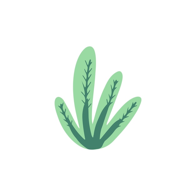 Organic shape of green plant leaves Modern trendy icon of foliage Flat natural vector illustration with floral for advertisement promotion