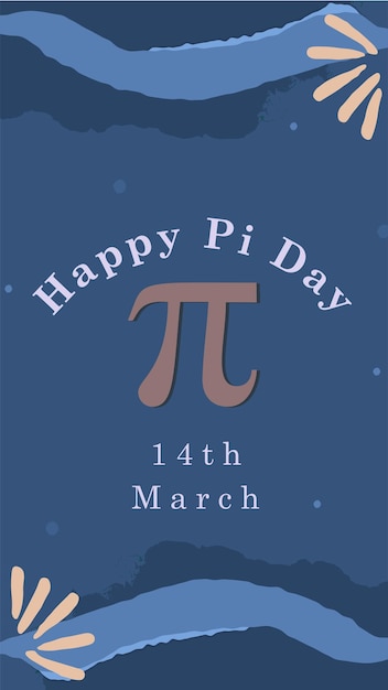 Vector organic shape pi day games story, happy pi day