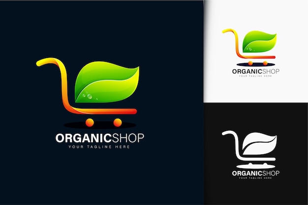 Organic shop logo design with gradient