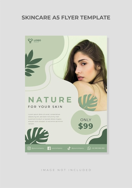 Vector organic style poster template suitable for skincare brand