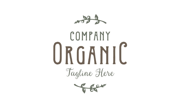 Organic Typography Label Vintage logo design