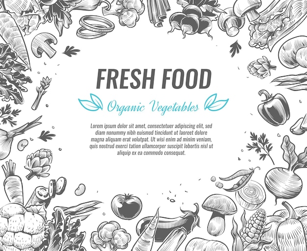 Organic vegetable foods poster