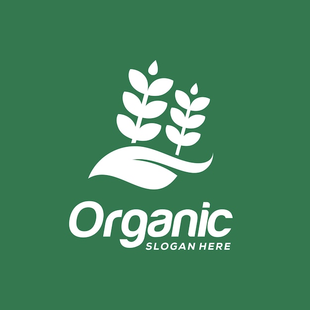 Organic Wheat Grain Agriculture logo Wheat logo symbol or icon template