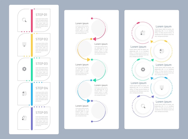 Organizational goals infographic chart design template set