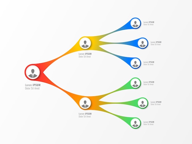 organizational structure of the company. business hierarchy infographic elements