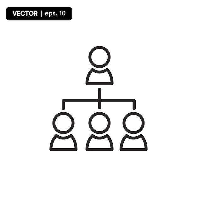 organizational structure icon leader to staff vector eps 10