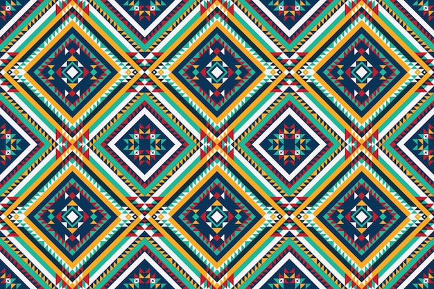 Oriental ethnic geometry ikat seamless pattern traditional design for background, rug, wallpaper,