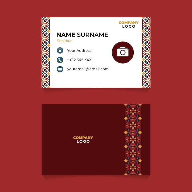 Vector oriental geometric name card design for business or company