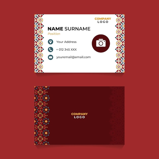 Vector oriental geometric name card design for business or company