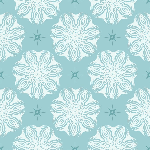 Oriental seamless vector background Wallpaper in a baroque style pattern Baby blue floral element