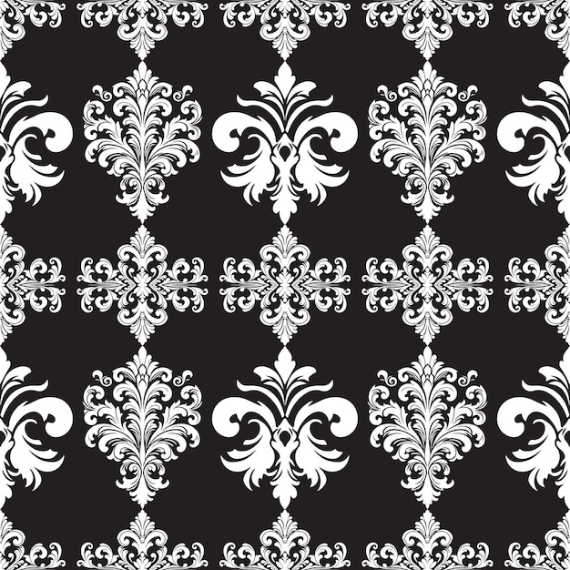 Oriental vector classic pattern Seamless black and white abstract background with repeating element