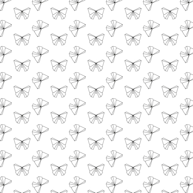 Origami butterflies pattern on white background