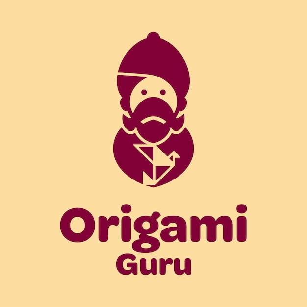 Vector origami guru logo