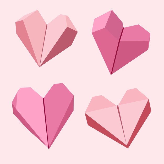 Origami hearts