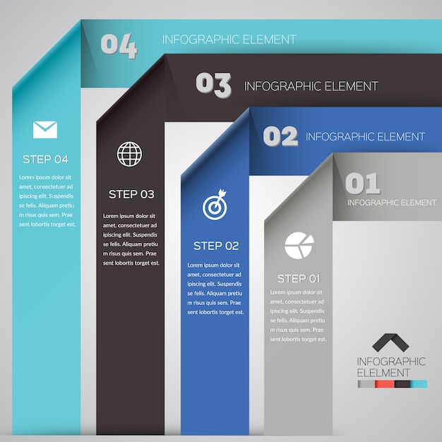 Origami infographic element template. Abstract modern design.