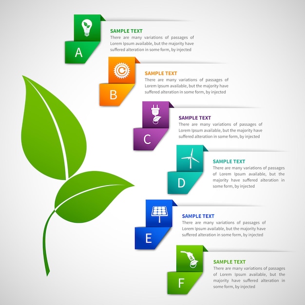 Vector origami infographics energy template