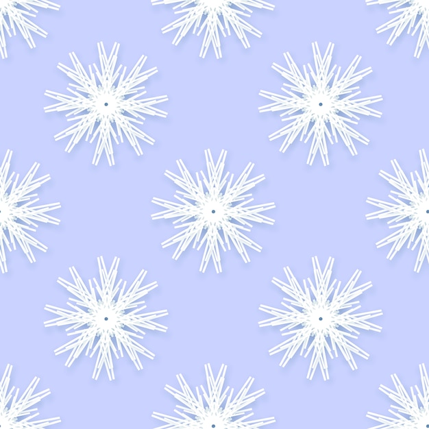 Origami white snowflakes seamless pattern