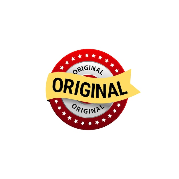 original badge with red border business vector icon