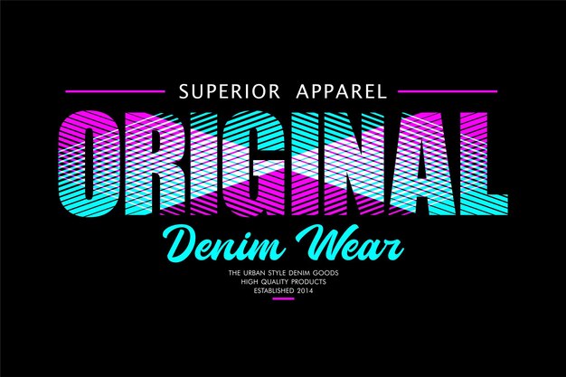 Vector original denim wear typography designs to print on tshirts