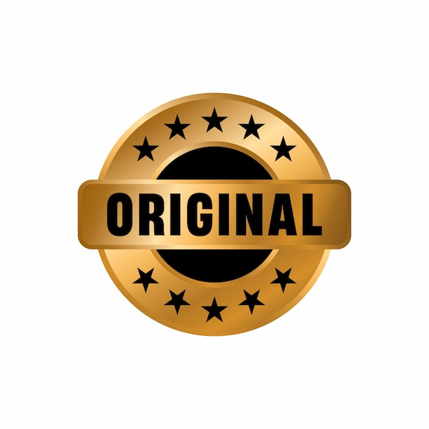 Vector original gold vector emblem, original label stamp