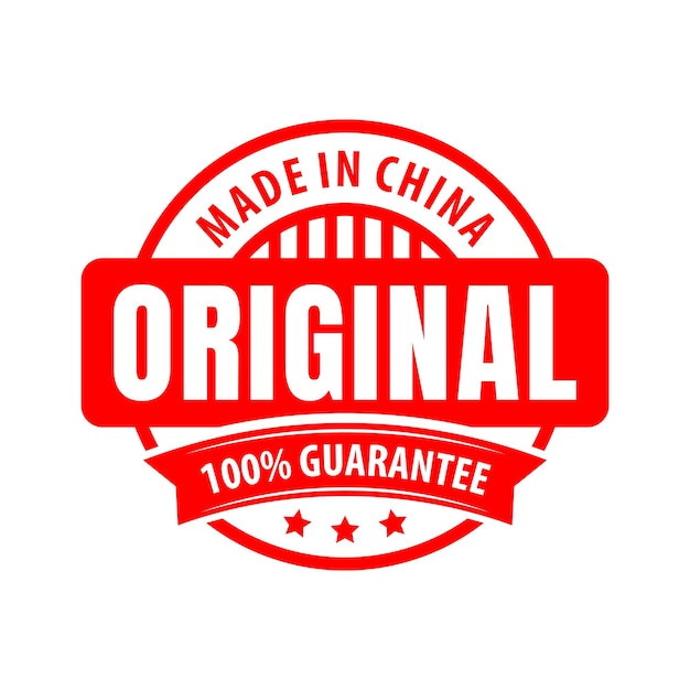 original made in China logo. for your business product labels. vector stamp