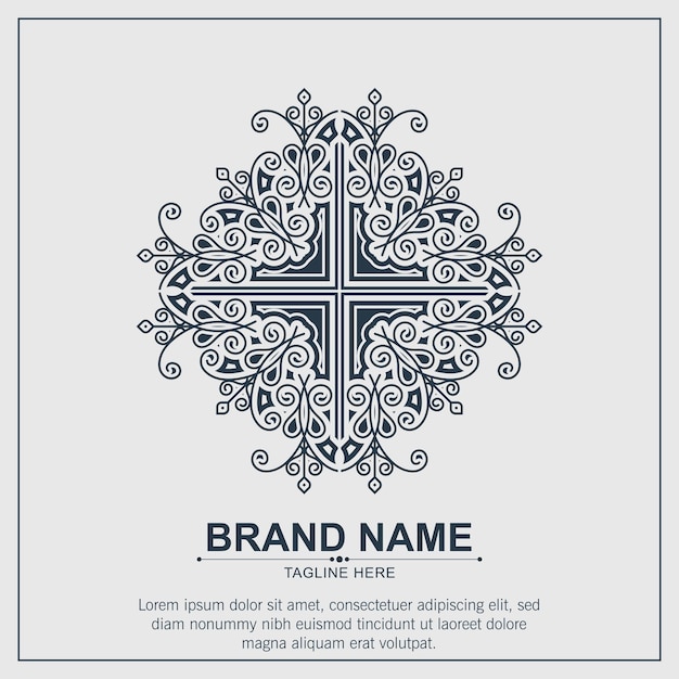 Ornament art logo design template