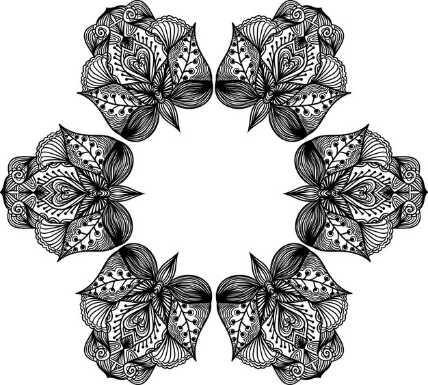 Vector ornament black white card with mandala. geometric circle element made in vector.