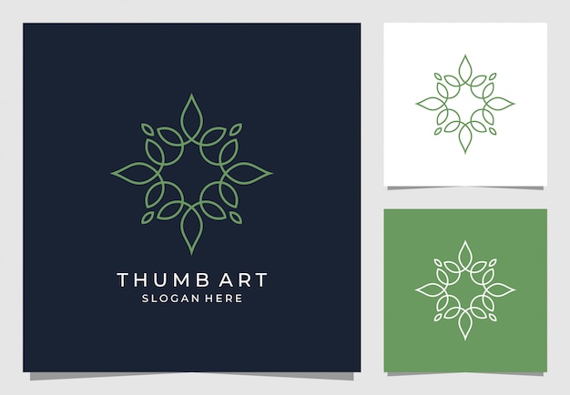 ornament logo design with floral style