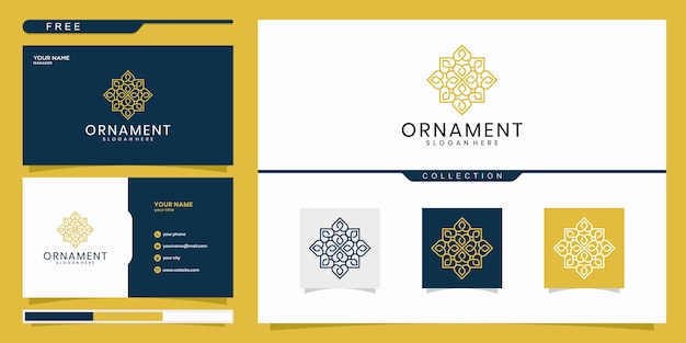 Ornament logo design, with line concept. logo design and business card