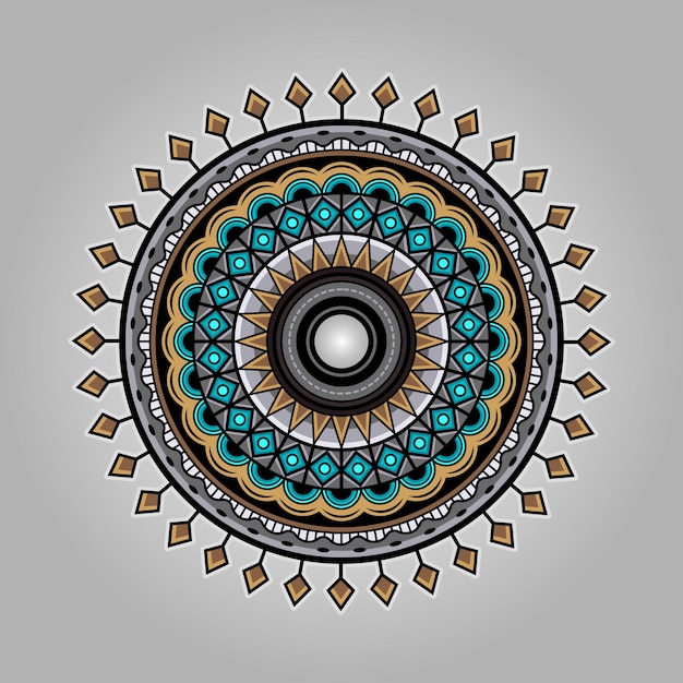 Ornament mandala geometry colorful illustration