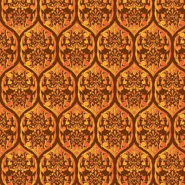 Ornament Pattern with orange color for your design background