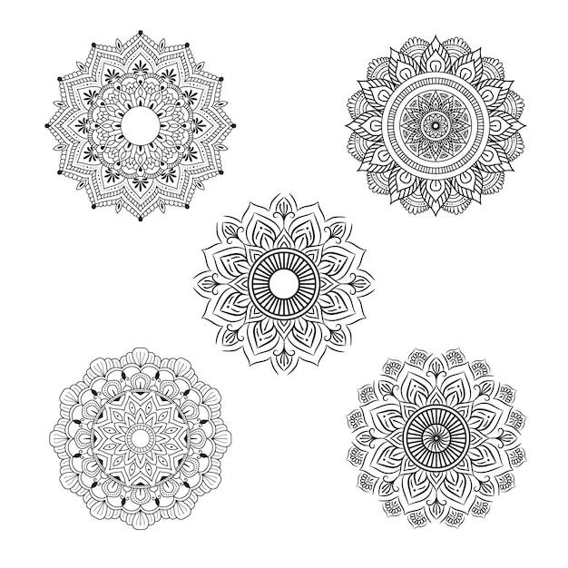 Ornament Round Set with Mandalas