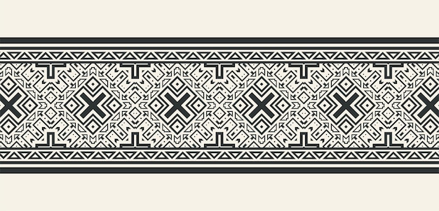 Ornament style ethnic seamless borders