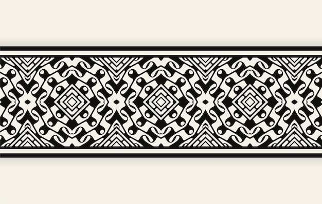 Ornament style ethnic seamless borders