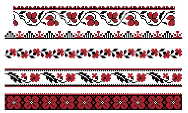 Ornament of Ukrainian embroidery Vector illustration