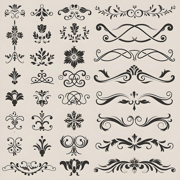 Vector ornamental beauty shines through black and white decorative elements