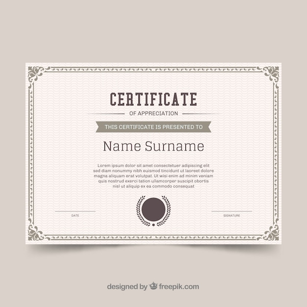 Ornamental certificate border