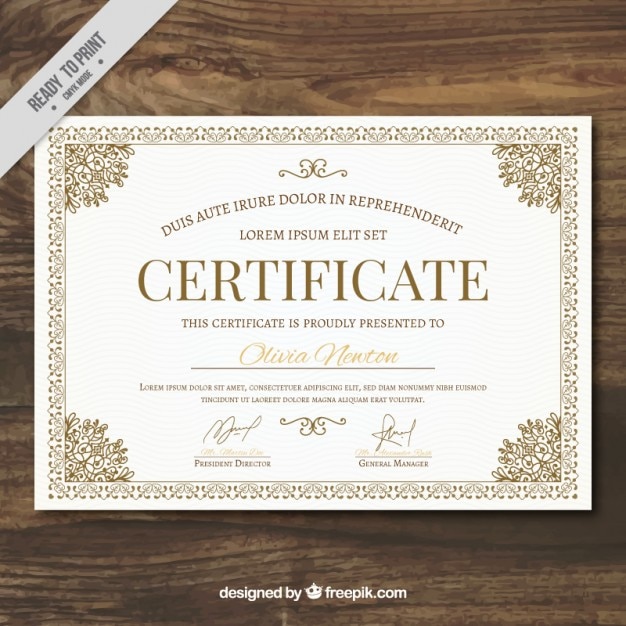 Vector ornamental certificate template 