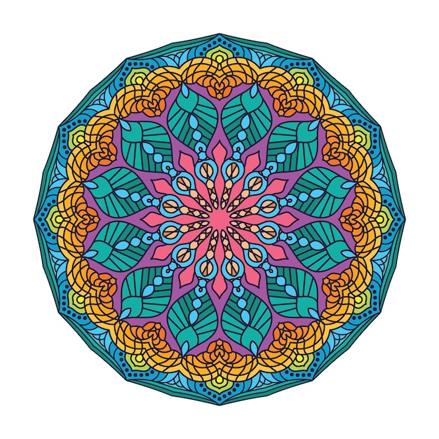 Ornamental colorful mandala pattern design