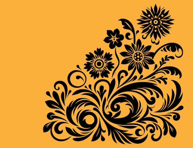 ornamental decorative floral design element