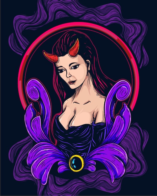 ornamental female demon artwork