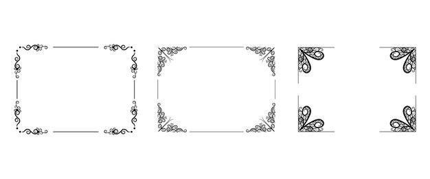 Ornamental frames with white background